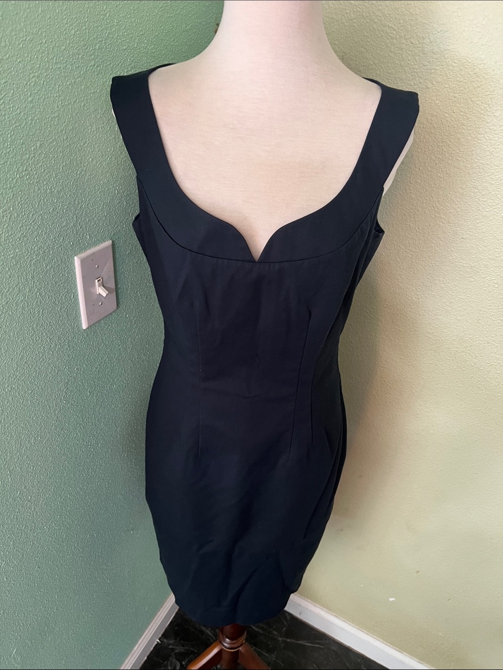 Tahari Black Sleeveless Sheath Dress with Sweetheart Neckline - Picture 2 of 5